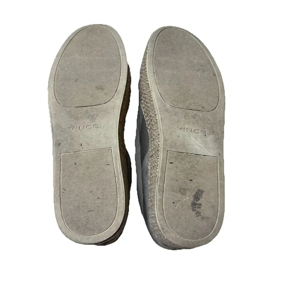 Vince Wilden Gray Suede Platform Slip on Espadrilles. Size 8.5 Womens
